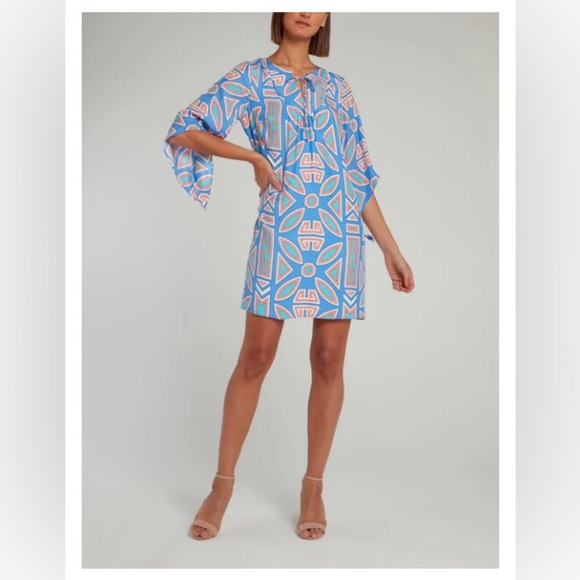 Alice & Trixie 100% Silk Half Sleeve Shift Mini Dress | Pucci-Esque Print - Picture 13 of 13
